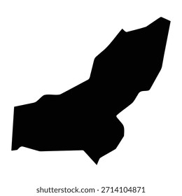 Black map of Panjshir isolated on white background. Vector illustration