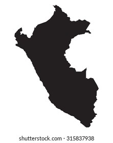 black map of Peru