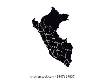 Black map of Peru on white background.