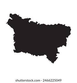Black map of Picardy province. Vector illustration
