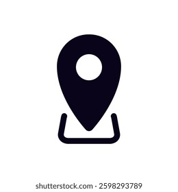 Black map pin icon with a circular center, representing location marking in maps and directions apps.