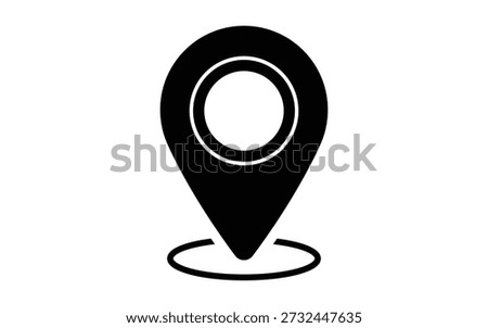 Black Map Pin Icon Location