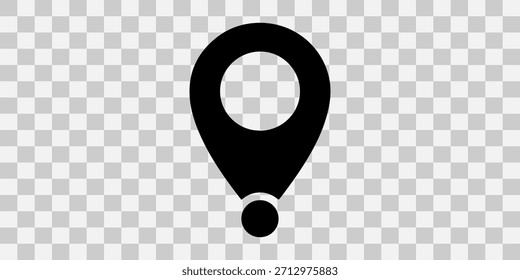 Icono negro del alfiler del mapa en fondo transparente