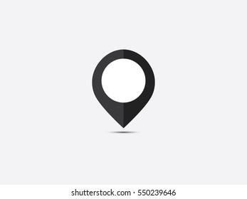 Black map pointer icon vector illustration on gray background