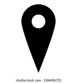 Black map pointer. Simple flat vector icon.