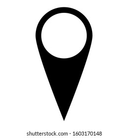 Black map pointer. Simple flat vector icon.
