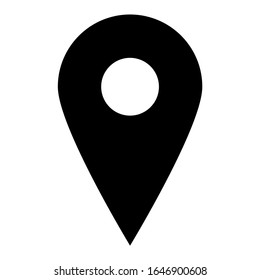 Black map pointer. Simple flat vector icon.