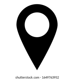 Black map pointer. Simple flat vector icon.