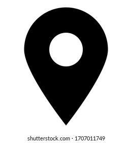 Black map pointer. Simple flat vector icon.