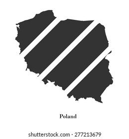 Black map of Poland for your design, concept Illustration.