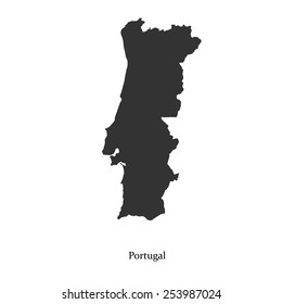 Black map of Portugal  for your design, concept Illustration.