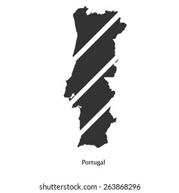 Black map of Portugal  for your design, concept Illustration.