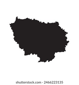 Black map of Île-de-France province. Vector illustration