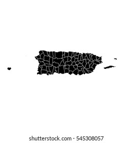 Black map of Puerto Rico