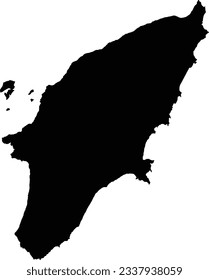 Black map of Rhodes Island