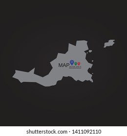 Black Map of Saint Martin. - Vector

