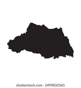 Mapa negro de la prefectura de Saitama aislado sobre fondo blanco. Ilustración vectorial