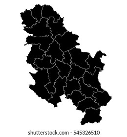 Black map of Serbia