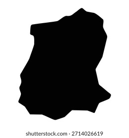 Mapa negro de Sikkim aislado sobre fondo blanco. Ilustración vectorial