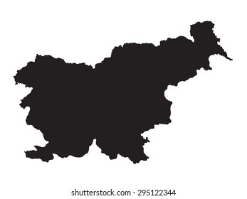 black map of Slovenia