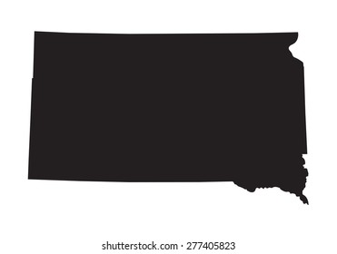 black map of South Dakota