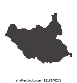 black map of South Sudan