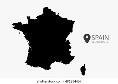 Black map of Spain for your design, concept Illustration