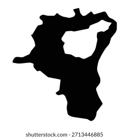 Mapa negro de St. Gallen aislado sobre fondo blanco. Ilustración vectorial