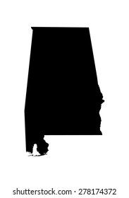 black map of state alabama