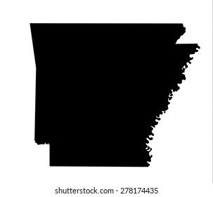 black map of state arkansas