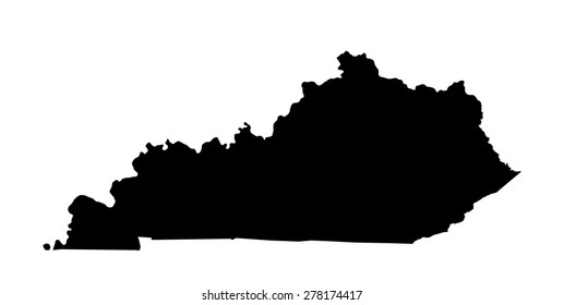 black map of state kentucky