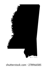 black map of state mississippi