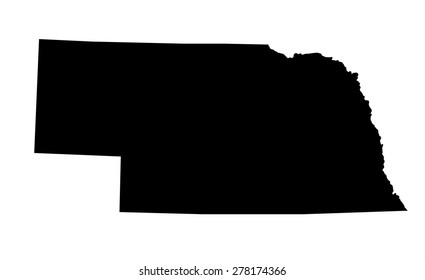 black map of state nebraska