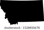 Black map state USA - Montana 
