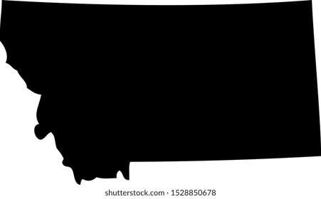 Black map state USA - Montana 