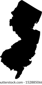 Black map state USA - New Jersey  