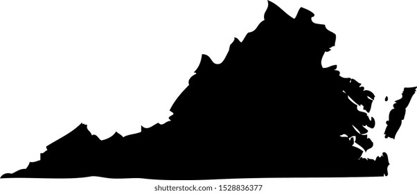 Black map state USA - Virginia