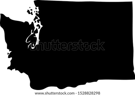 Black map state USA - Washington 