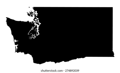 Black Map State Washington Stock Vector (Royalty Free) 274892039 ...