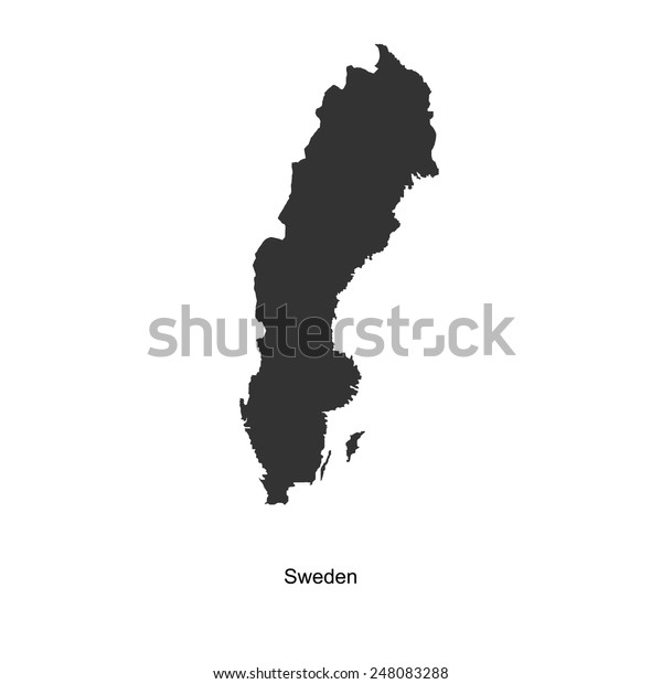 Black map of Sweden for your design,\
concept Illustration.