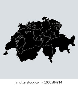 Black map of Switzerland