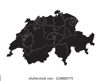 Black map of Switzerland