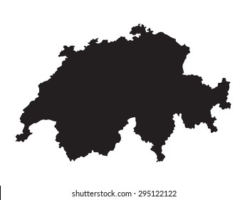 black map of Switzerland