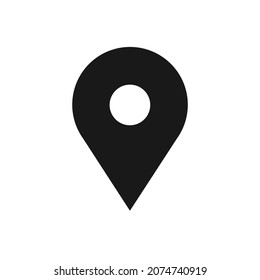 Black Map Symbol Location Icon Isolated