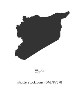 Black map of Syria for your design.