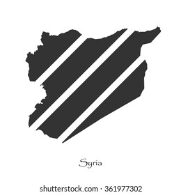 Black map of Syria for your design, concept Illustration.