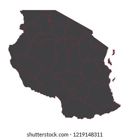 black map of Tanzania