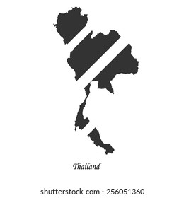 Black map of Thailand for your design, concept Illustration.