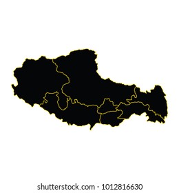 Black Map of Tibet.