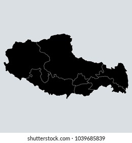 Black Map of Tibet.